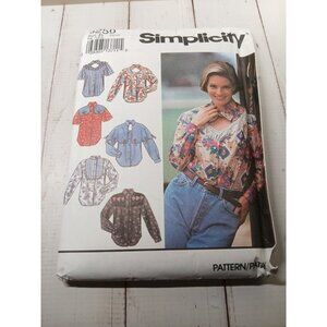 VTG Sewing Pattern Simplicity 8259 Bibbed Yoke Cowgirl Shirts 12-16 Uncut